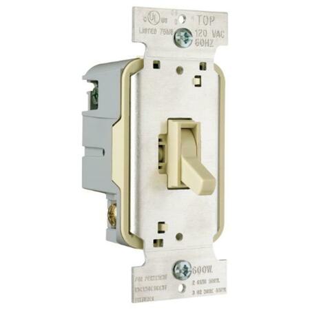 PREFERRED INDUSTRIES Dimmer-Toggle&amp;#44; Single Pole&amp;#44; Ivory 609500